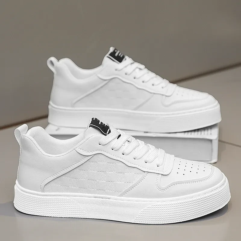 Men's Casual Plaid Lace-up Sneakers