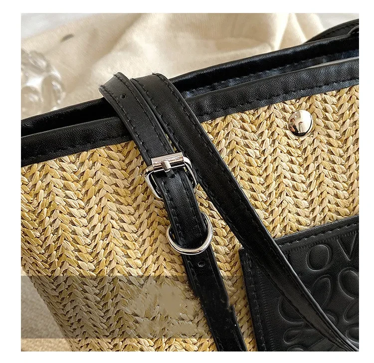 Spring Straw Woven Large Capacity Women's Portable Shoulder Bag