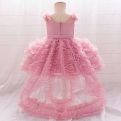 New Children's Sleeveless Mesh Long Dress