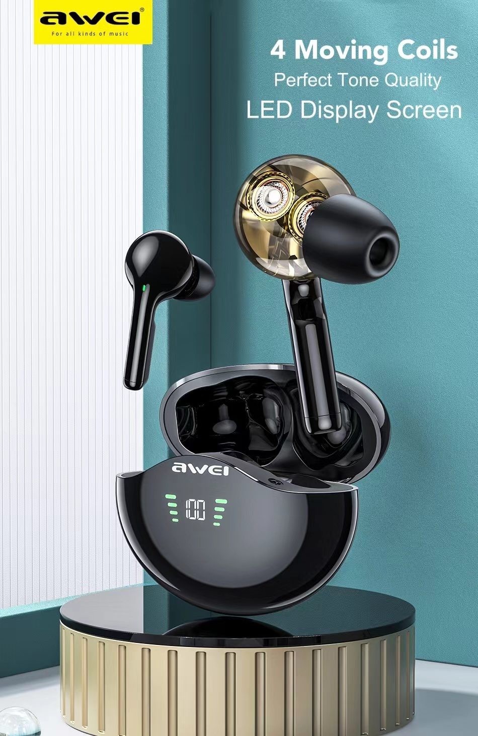 Earbuds With Powerful Sound - Dual Drivers - Charging Case - 8 Hours Playback