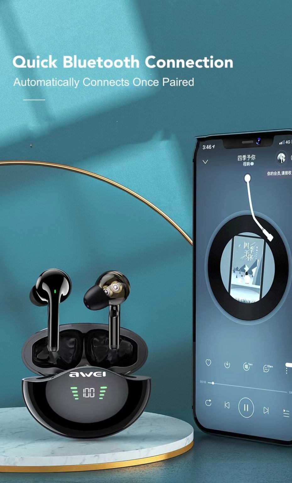 Earbuds With Powerful Sound - Dual Drivers - Charging Case - 8 Hours Playback