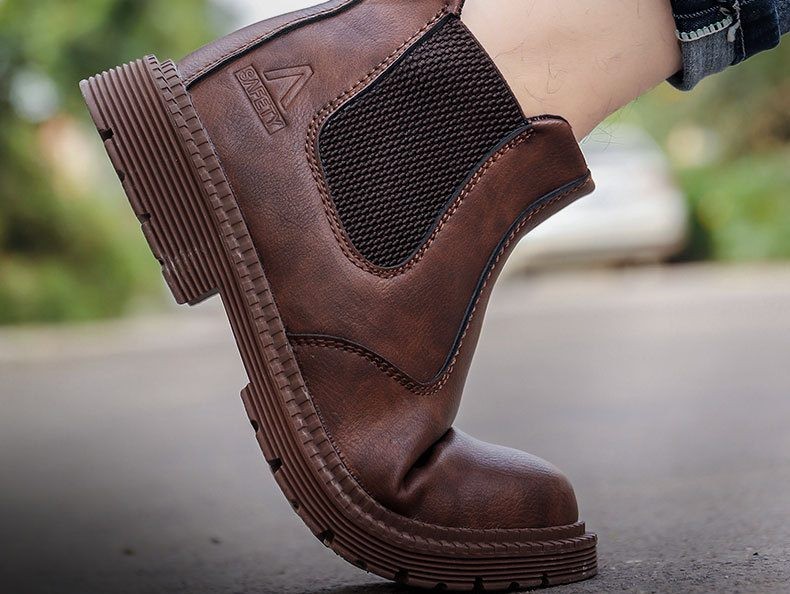 Size 5 -13 Steel Toe Work Shoes Slip On Safety Oiled Leather Boot Puncture Proof