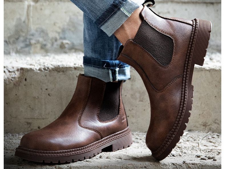 Size 5 -13 Steel Toe Work Shoes Slip On Safety Oiled Leather Boot Puncture Proof