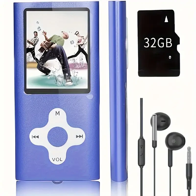 A Portable Music And Video Player With 32GB Internal Memory, Comes With Earphones And Data Cable, Suitable For Outdoor Activities And Travel. It Supports Music Playback, Image Viewing, FM Radio, Recording, E-books, And Other Functions.