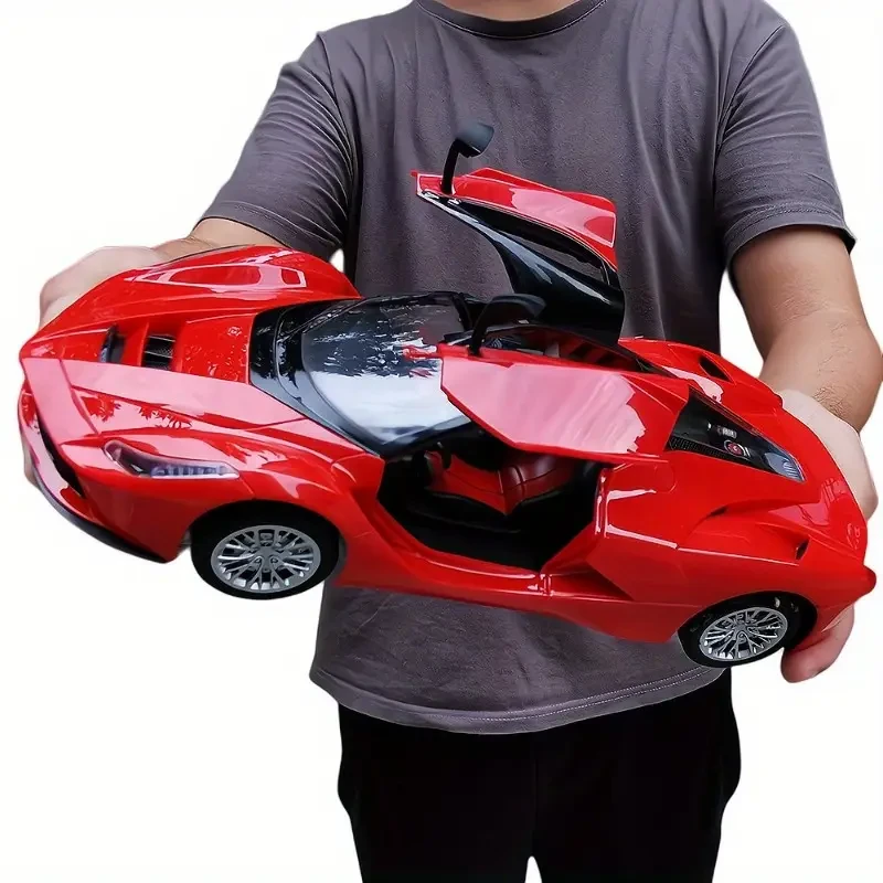 Red Electric RC Car with Door-Opening Feature, USB Rechargeable Battery-Powered Rally Vehicle, Remote Control Toy Car for Boys, Includes 2.4G/3G/4G/5G Wireless Function, Ideal for Christmas, Halloween, Thanksgiving Gifts
