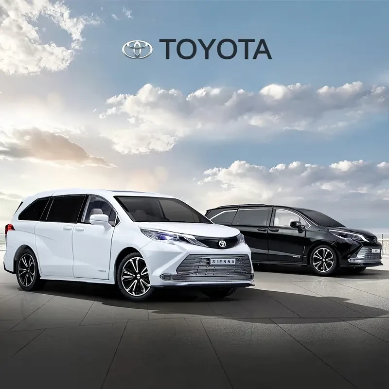 1 Toyota Diecast Car Model, 1:24 Scale, Zinc Alloy, Manual Push/Back/Friction Operation, with Button Battery, for Kids 3-6 Years Old, Authorized Toy Gift