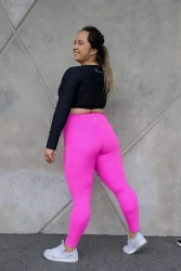 Short Girl Premium Monarch Leggings - Vibrant Pink