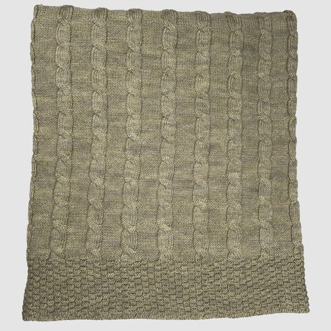 Luxe NZ Merino Cable Blanket - t 80x90cm