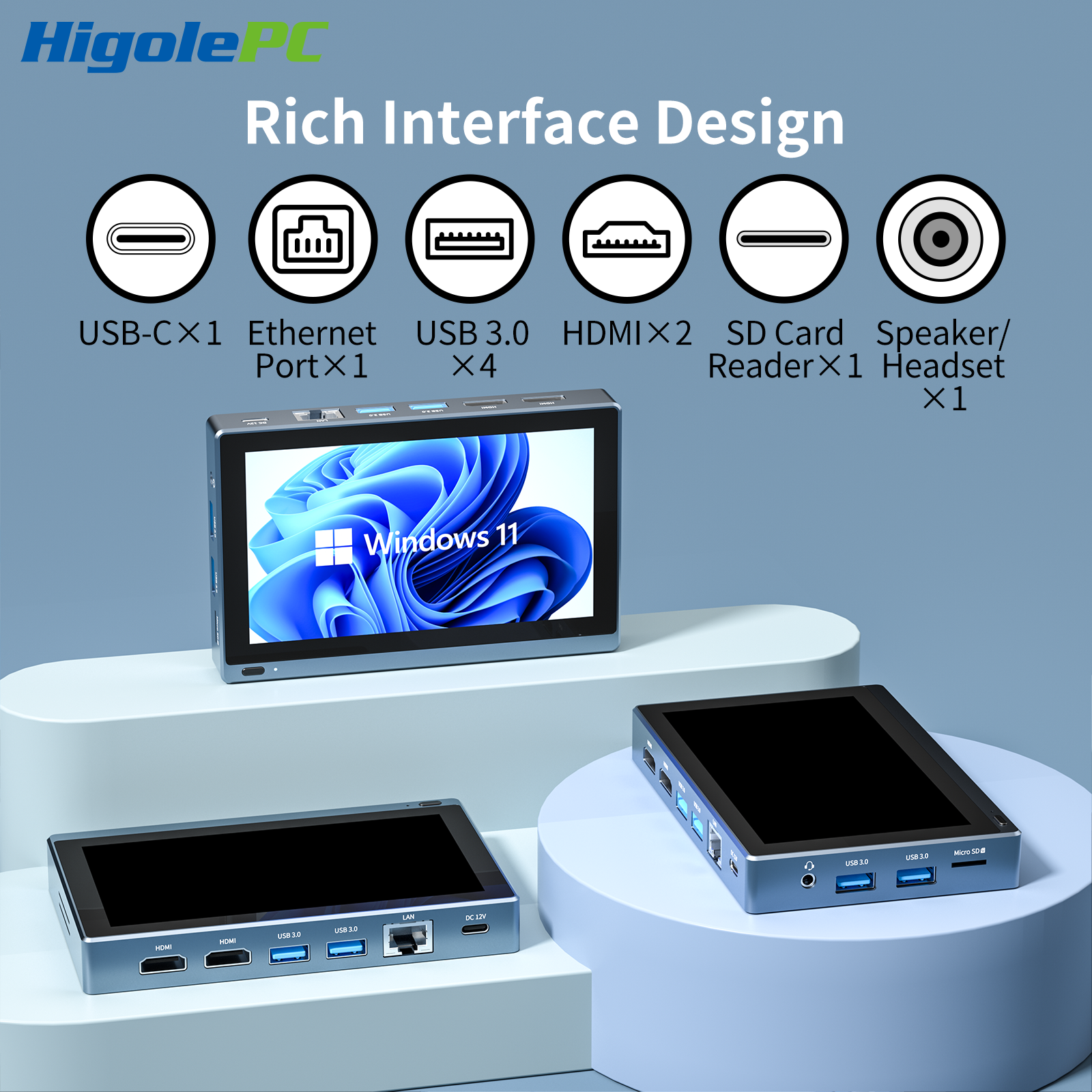 Higole Gole 1 Pro 5.5'' Fanless Intel J4125 Mini PC with Windows 11