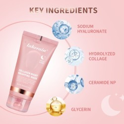Lakerain Collagen Tear And Pull Night Cream Facial Mask Hydrating