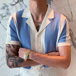 Chic Summer Shirt-Collar Sweater: Radiate Elegance
