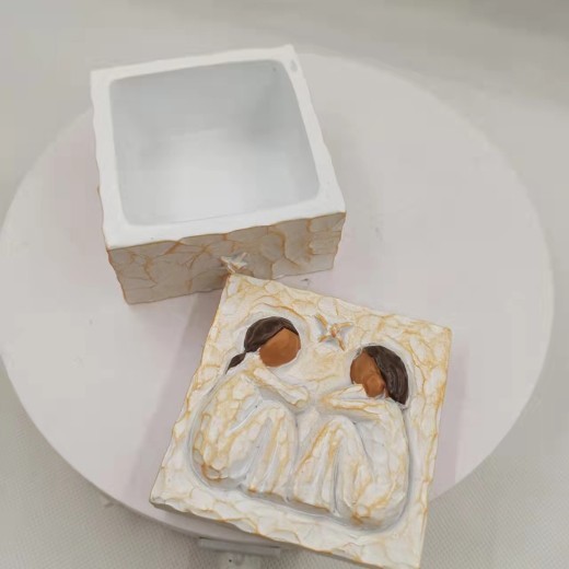 Willow Carved Hand Painted Keepsake Box
