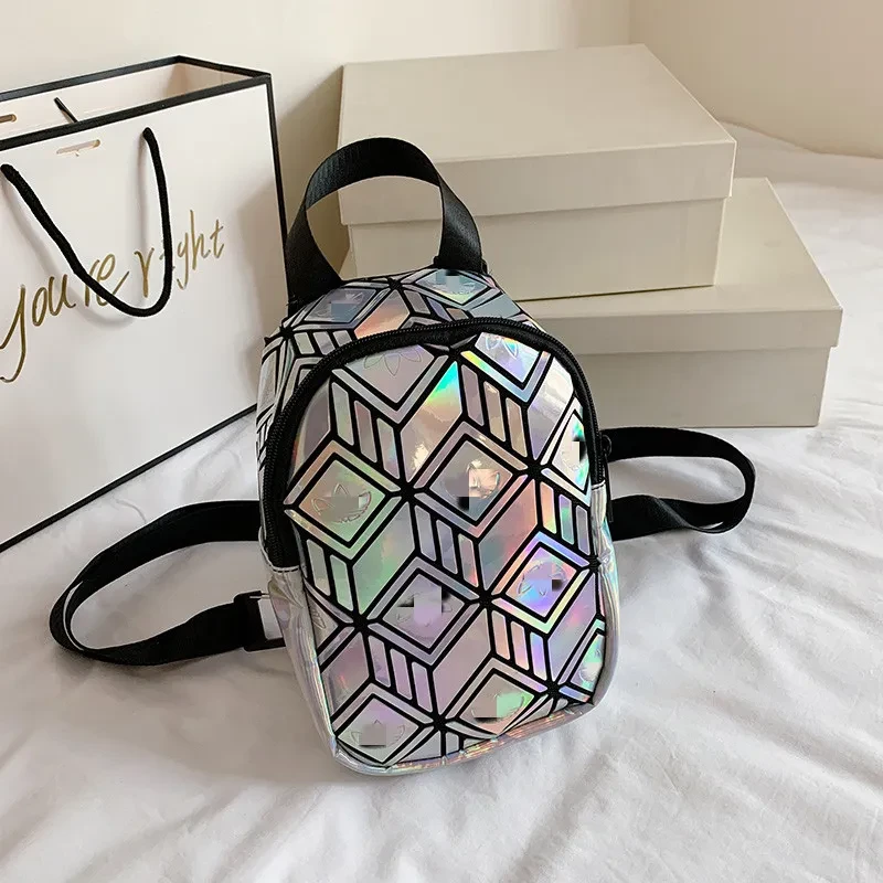 AD Fashion Trend Laser Backpack Ladies Light Travel Backpack Diamond Colorful Leisure Backpack