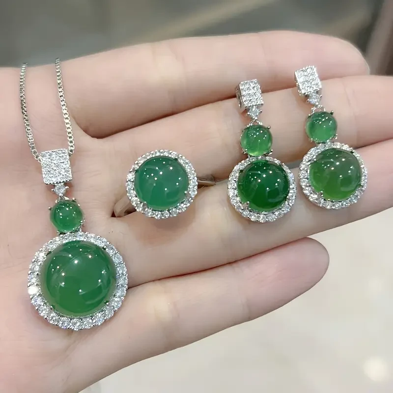 Jewelry Set Of Three (necklace, Ring, Earrings),