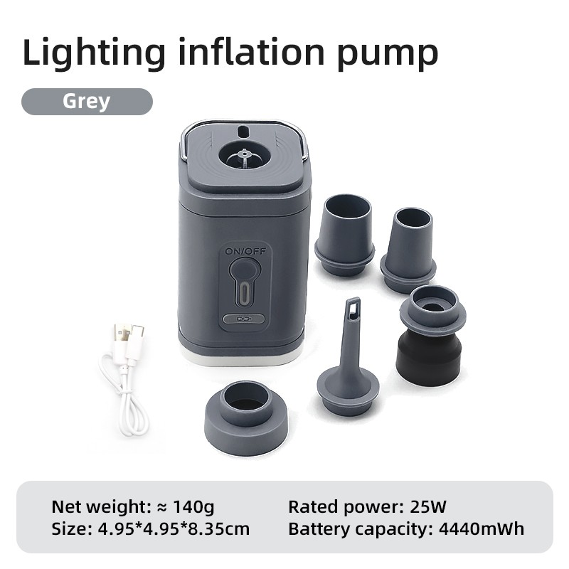 3 in 1 Electric Air Pump with Lights - Mini Wireless Air Compressor USB Charging Inflator/Deflator Pumps for Outdoor Camping