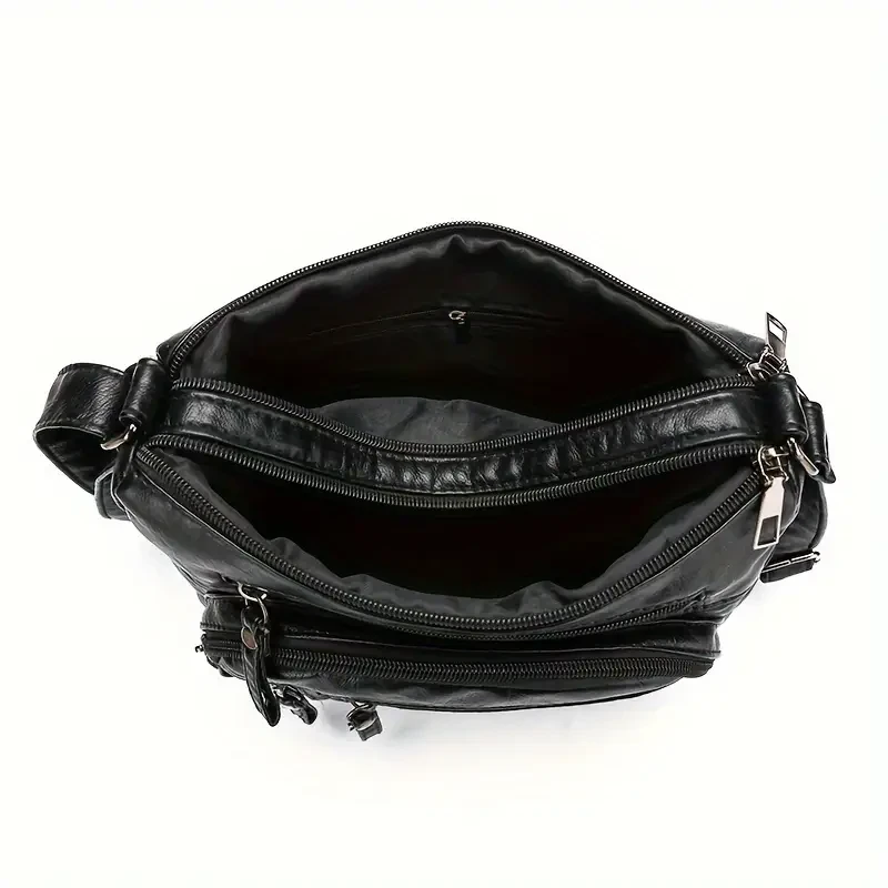 Large Capacity Nylon Shoulder Bag with Adjustable Strap