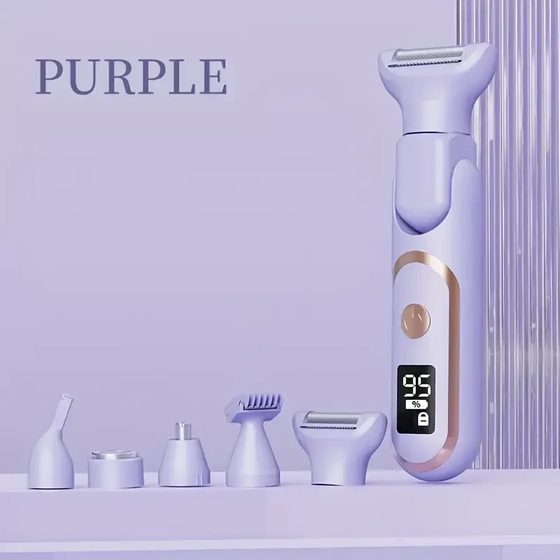 5 in 1 Electric Epilator for Women - USB Rechargeable, Great for Armpits, Bikini Area And Legs