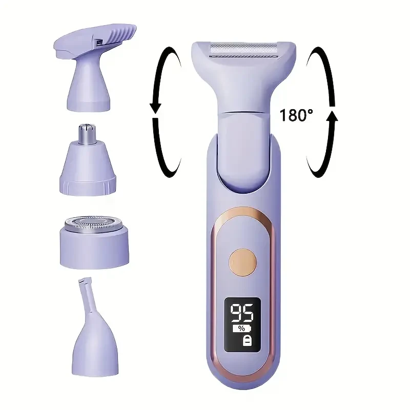 5 in 1 Electric Epilator for Women - USB Rechargeable, Great for Armpits, Bikini Area And Legs
