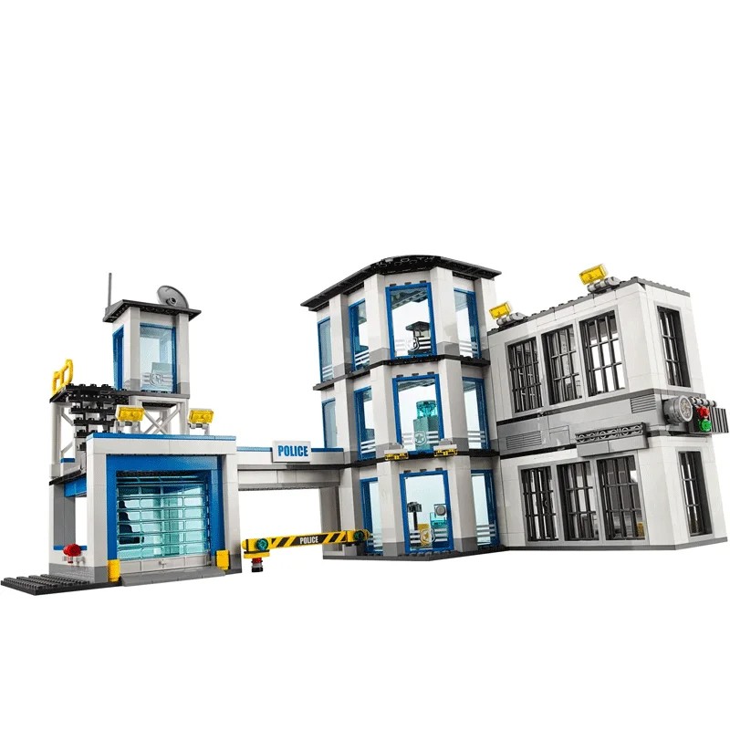 City Police Station Guard Building Blocks 60141 Helicopter, Car, SWAT Prison, Figures, Bricks Educational