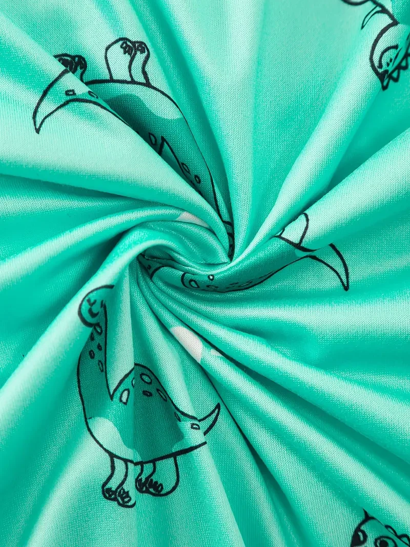 Women's Plus Size Cute Animal Print T-Shirt Sleep Dress 3pcs