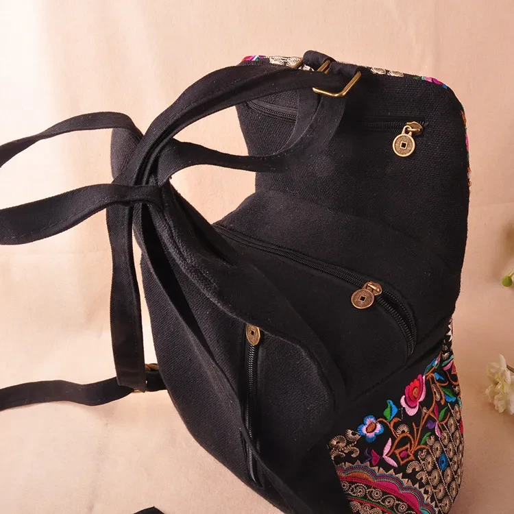 Ethnic style embroidered backpack