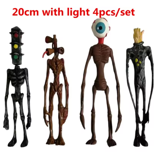 4pcs/set Siren Head Action Figures Toy 20cm Sirenhead Figure Horror Model Doll with Light Foundation Kids Gift Scp 6789 Toys