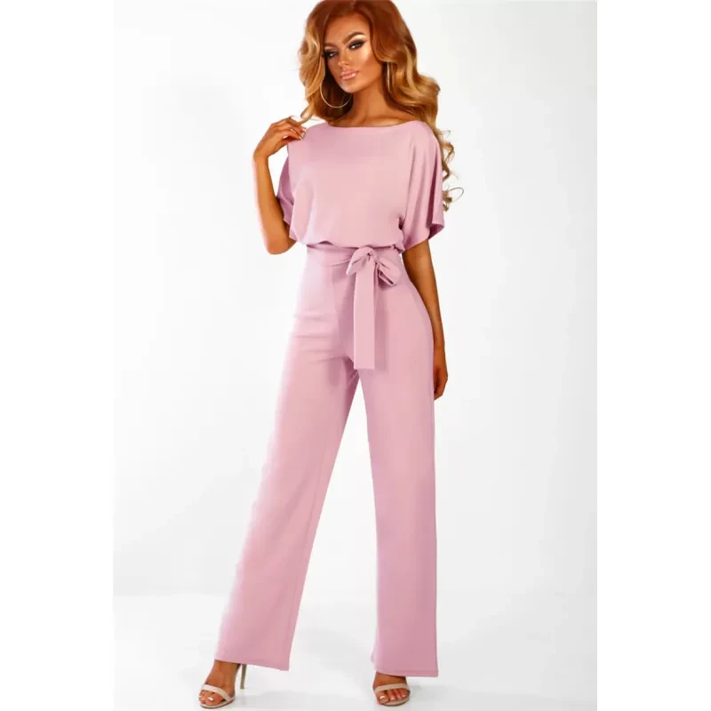 7-Color Women's Lace-up Jumpsuit