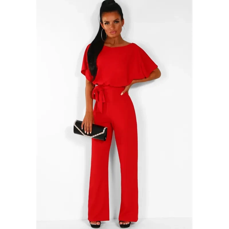 7-Color Women's Lace-up Jumpsuit
