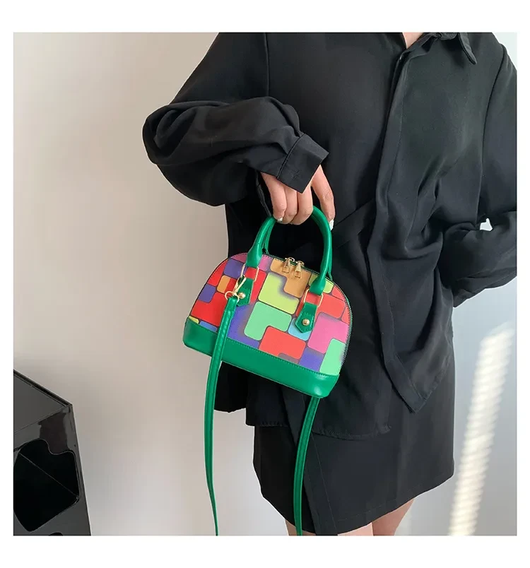 Trendy High-quality Contrast-colored Stitching Shell Bag