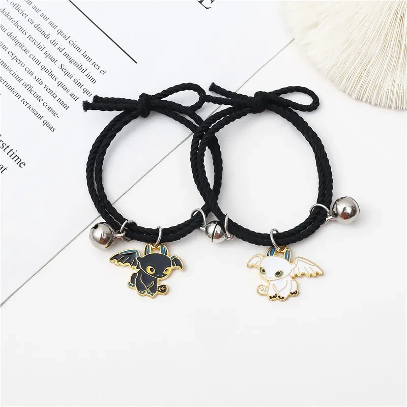 Cute Dragon Couple Charm Bracelets - Adjustable Friendship Set