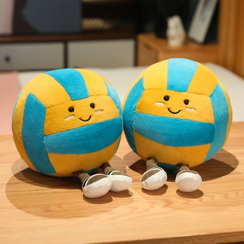 26cm Soft Sports Volleyball Plush Doll With Feet Kawaii Decorative Gift Toy