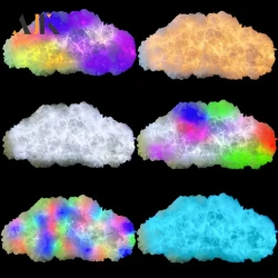 2D Flat, AJK 3D cloud light kit with music synchronization