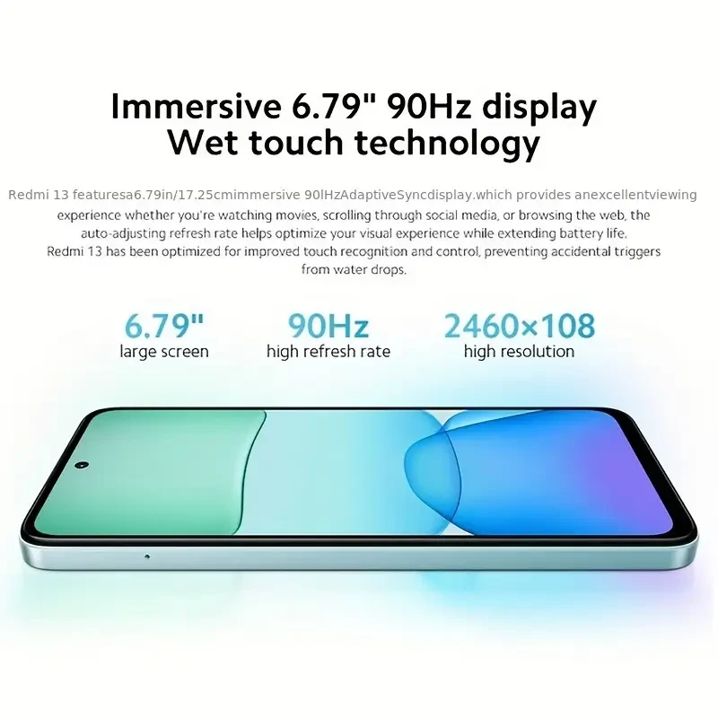 Global Version for Xiaomi Redmi 13 Smartphone 108MP super clear camera MediaTek Helio G91 Ultra 33W fast charging 5030mAh battery