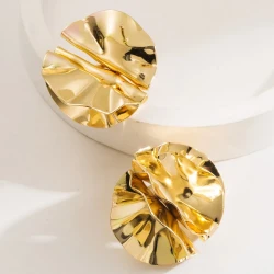 Metal Petal Flower Stud Earrings