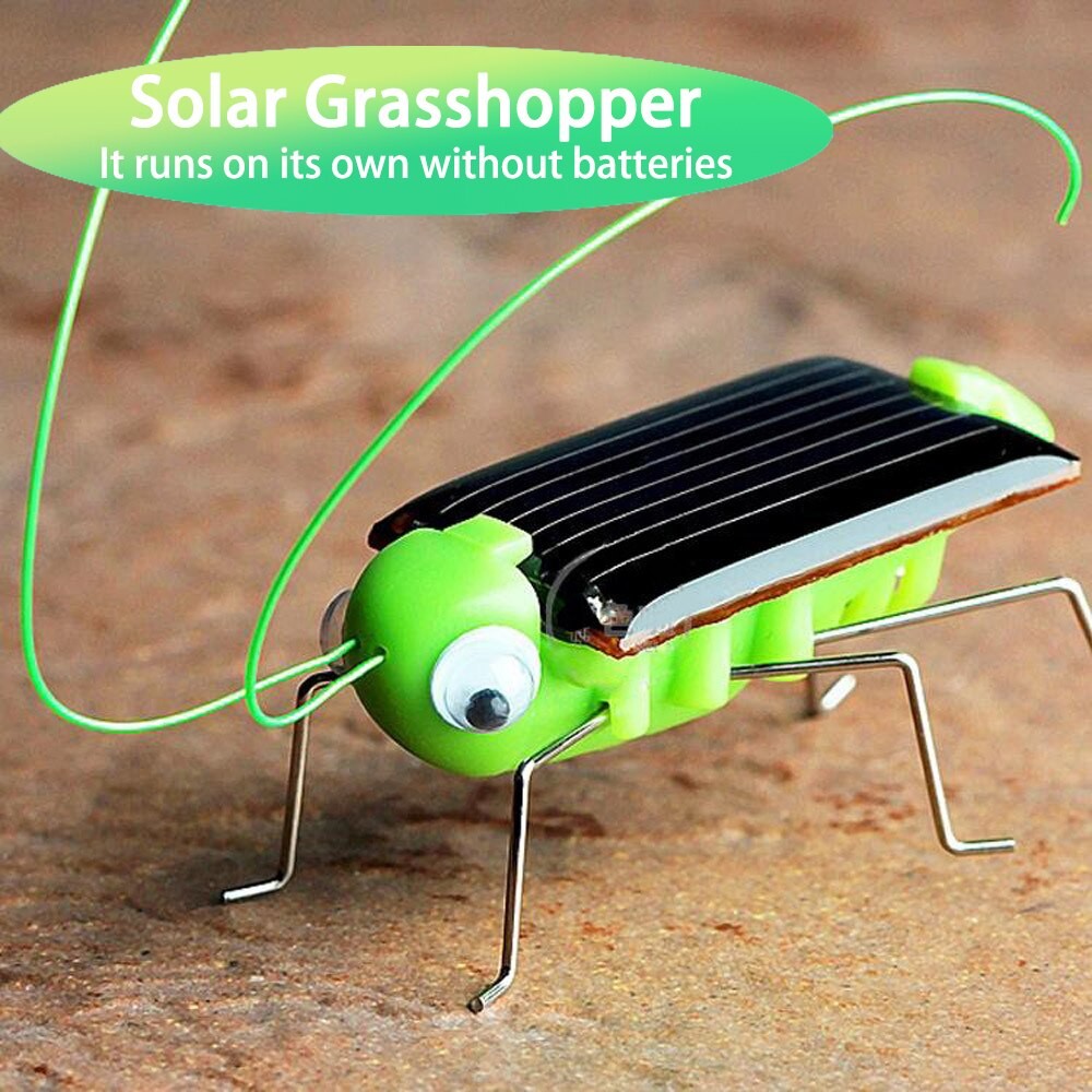 Solar Grasshopper Toy Puzzle Eco-Friendly Solar-Powered Insect Toy for Kids