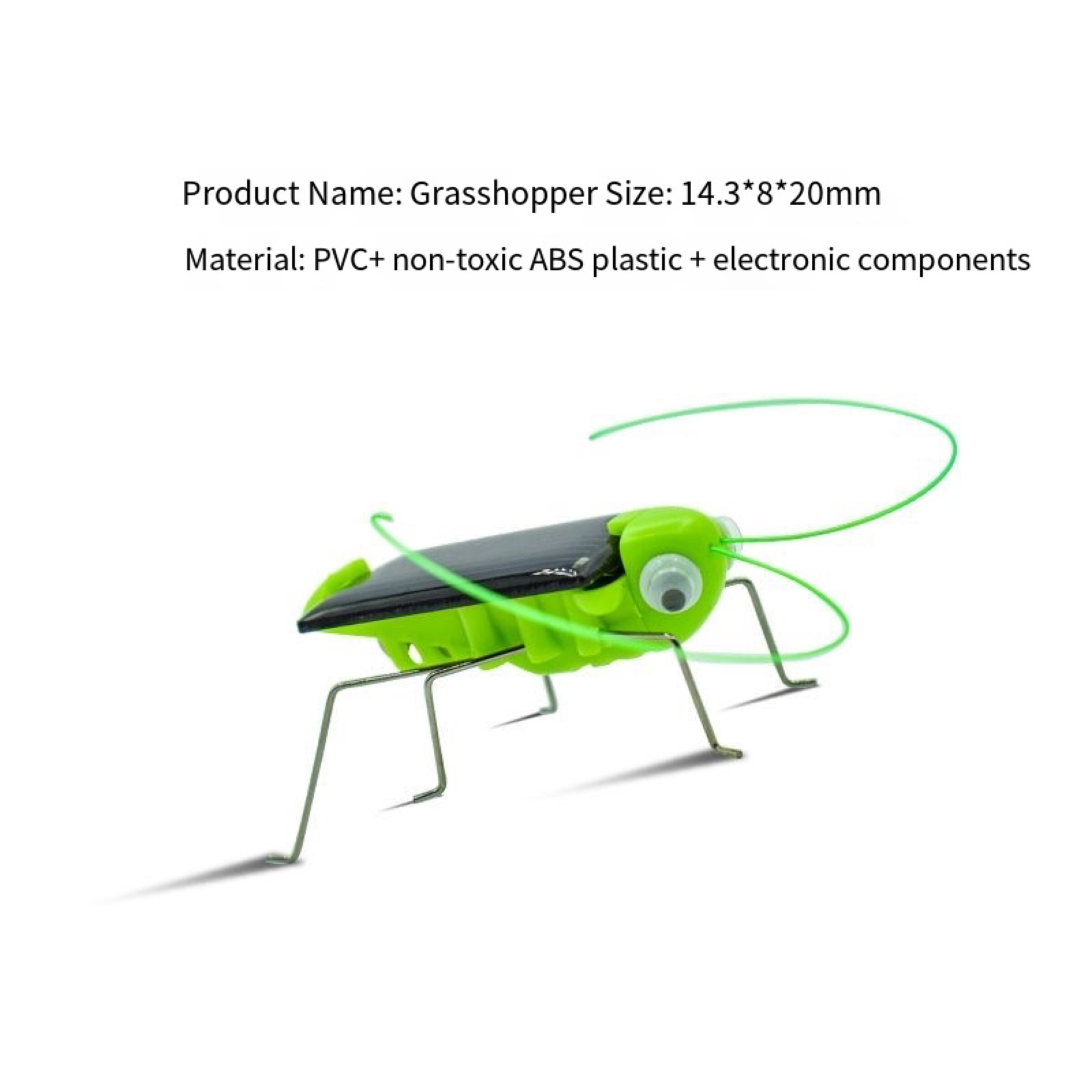 Solar Grasshopper Toy Puzzle Eco-Friendly Solar-Powered Insect Toy for Kids