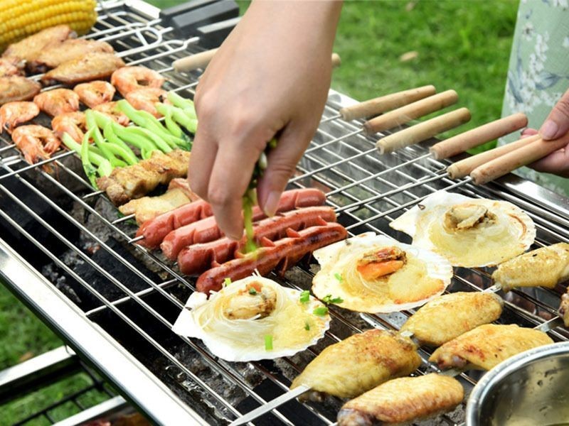 BBQ Stove Set Foldable Stainless Steel Grill Combo 2