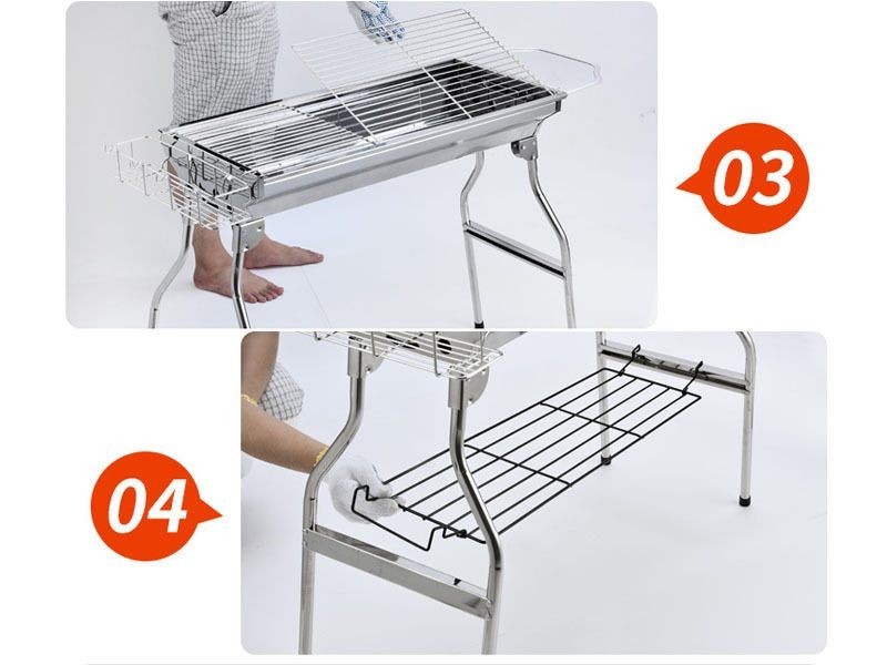 BBQ Stove Set Foldable Stainless Steel Grill Combo 2
