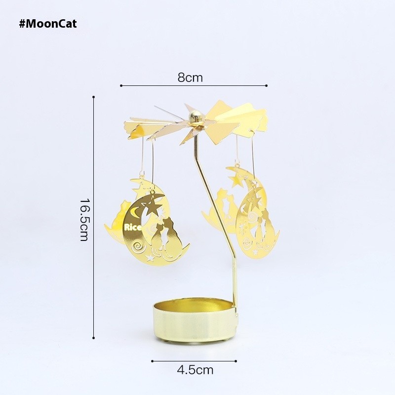 Aromatherapy Candlestick Girl Heart Golden Rotating Atmosphere Device