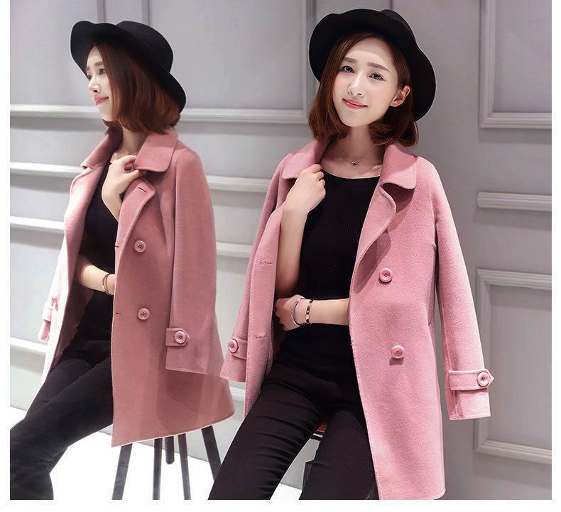 Wool Mid-length Korean Style Slim Fit Slimming And Fashionable Woolen Women's Overcoat