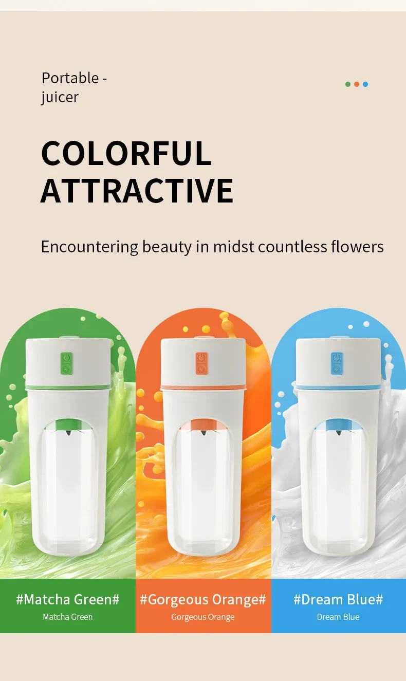 Kitchen Electric Juicer USB Charging Wireless Juices Blender