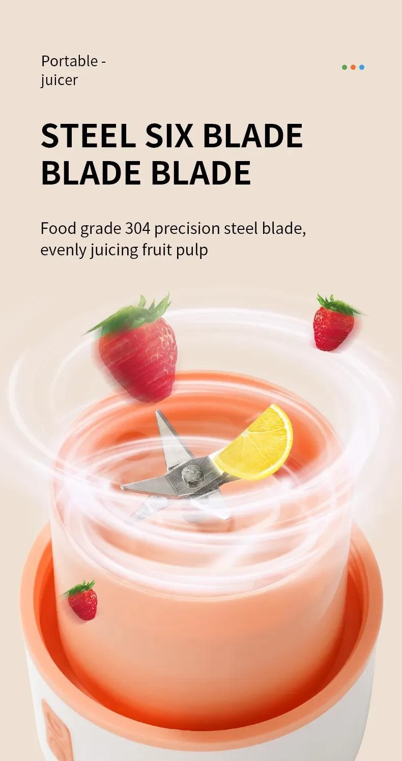 Kitchen Electric Juicer USB Charging Wireless Juices Blender