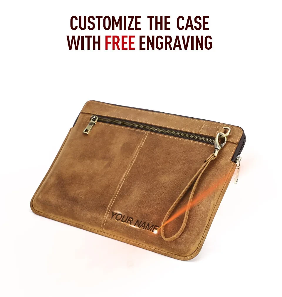 New Protective Case Crazy Horse Leather Notebook Computer Liner Bag