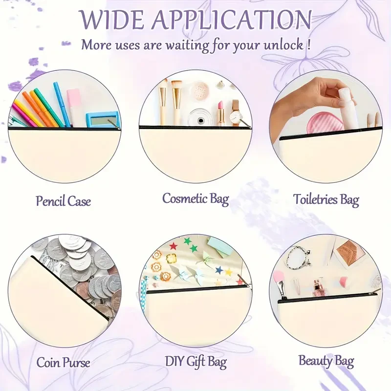 Chic Canvas Cosmetic Bag with Zipper  Stylish & Practical Travel Makeup Pouch & Toiletry Organizer for Women