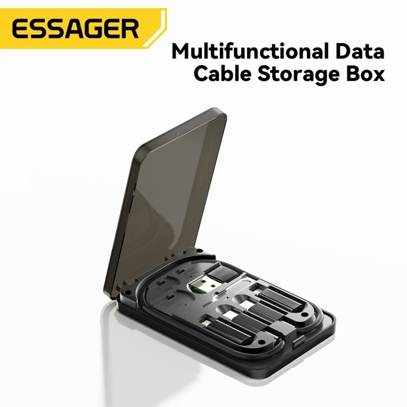 Essager 4-in-1 USB C to USB C Cable  PD 60W Fast Charging Multi-Device Cord with Holder Storage Box