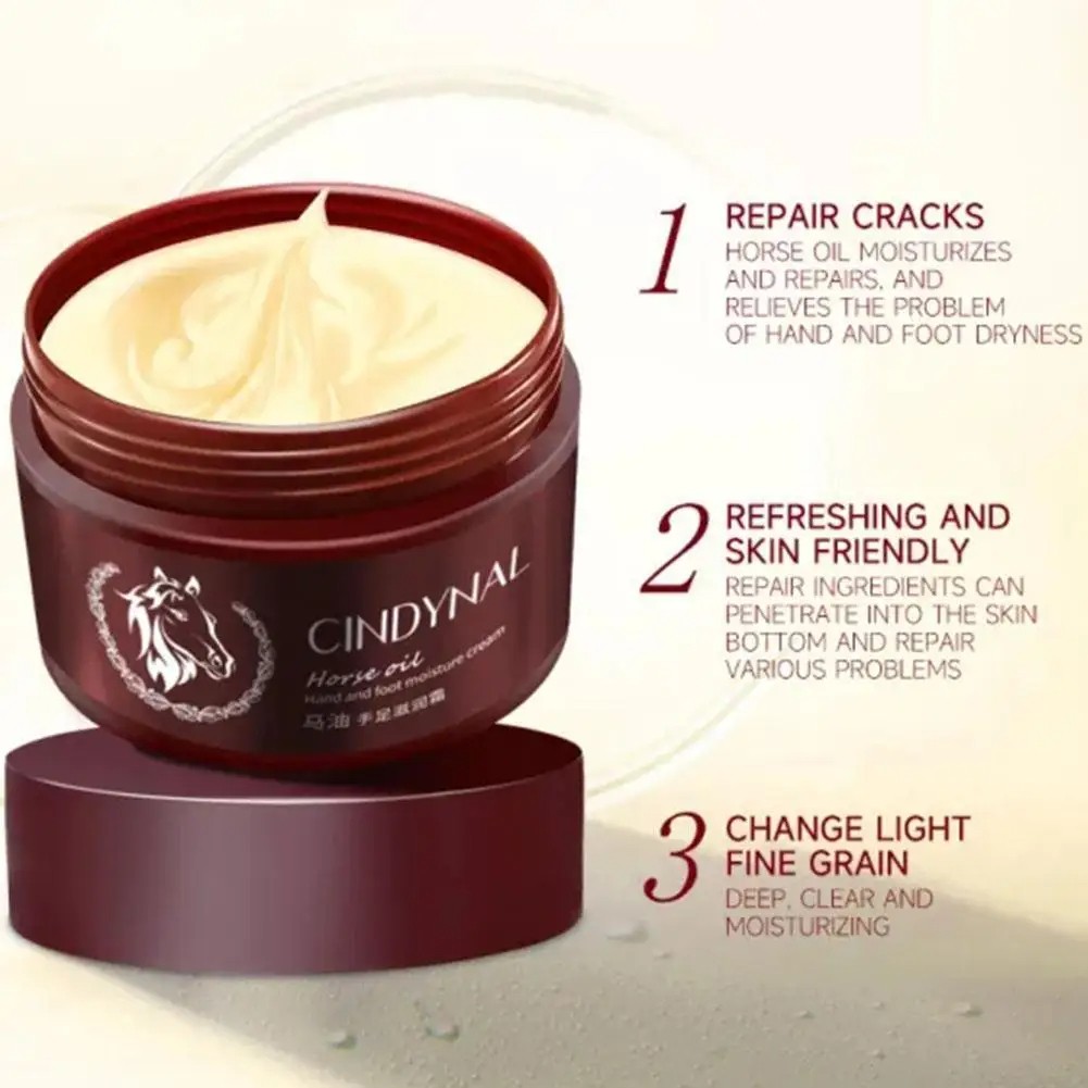 Horse Oil Hand and Foot Salve Cream Natural Heel Repair Cream for Drying, Cracking, and Moisturizing