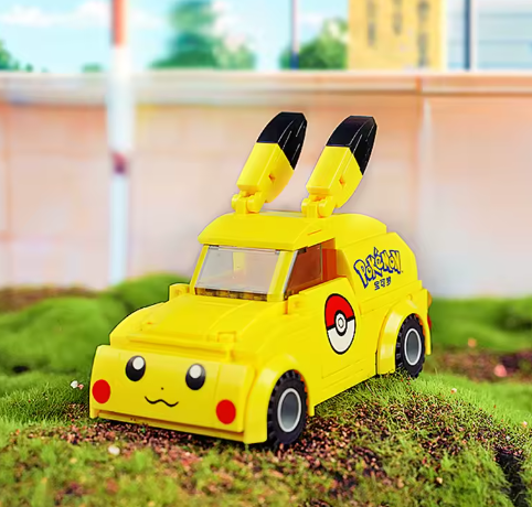 Pokemon Building Blocks Pikachu Mini Food Car Bus Model Bricks Desktop Decoration Ornaments Children DIY Toys Holiday Gifts