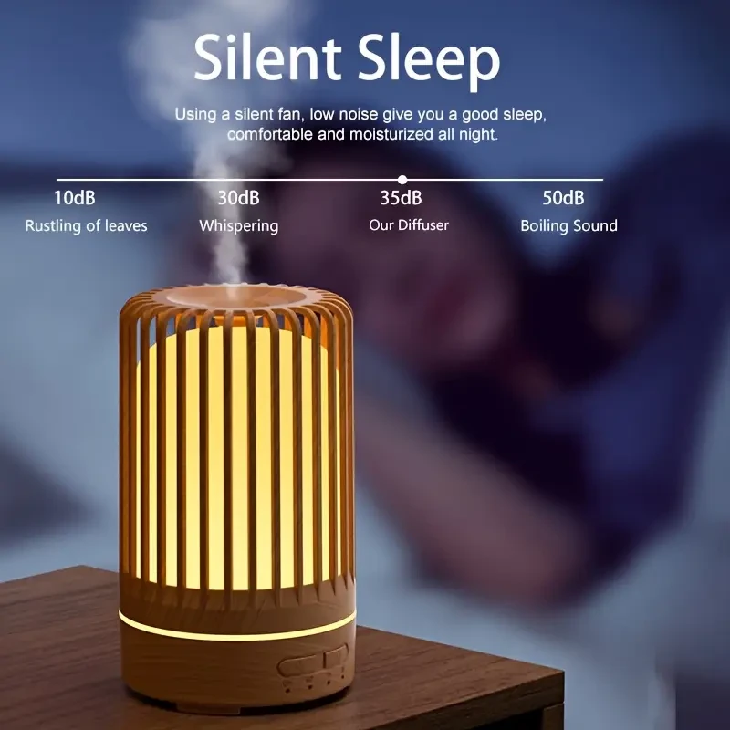 Soundwave Technology Aroma Diffuser Humidifier with 7-Color LED Lights USB Powered, Mini Essential Oil Diffuser for Bedroom, Office, Cafe & Yoga, Birdcage Design, Timer Setting, 150ml