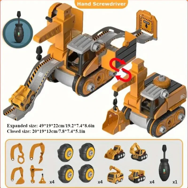 4-In-1 Disassembly And Assembly Engineering Vehicle