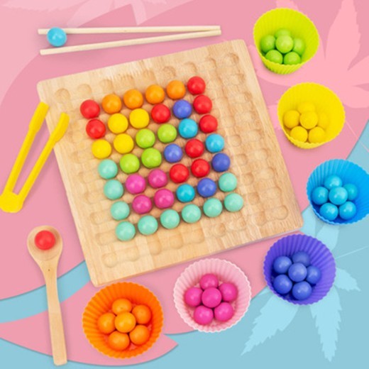Color Bead Parent-child Concentration Training Wooden
